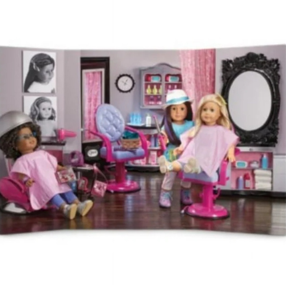 American Girl Doll Hair Salon Scene ~Beauty backdrop background photoshoot